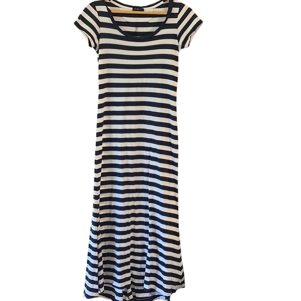 Polo Ralph Lauren Striped Blue and White Maxi Dress Small Old Money Preppy